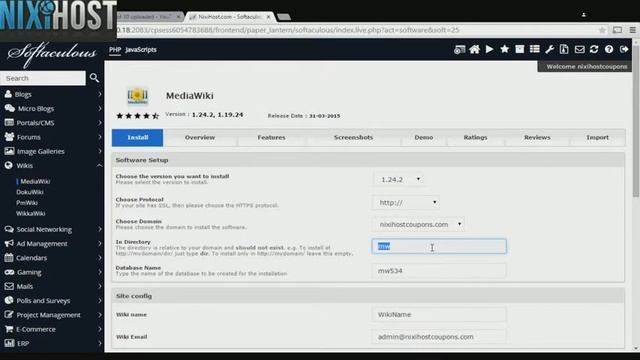 Installing MediaWiki with Softaculous in cPanel смотреть онлайн