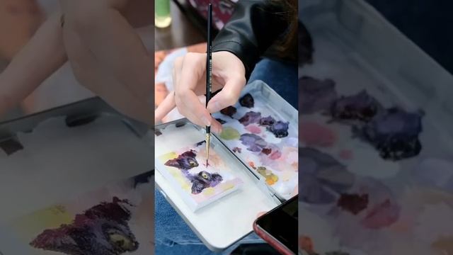 Процесс рисования маслом на холсте - миниатюра кота маслом смотреть онлайн