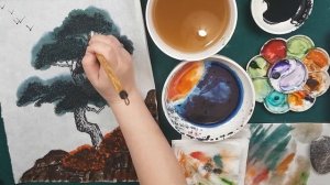 Как Рисовать Сосну в Цвете | Уроки Рисования в Акварельной Живописи Pine Tree Painting Tutorial