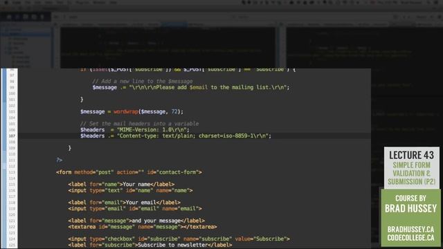 Form Submission [#43] Code Dynamic Websites with PHP смотреть онлайн