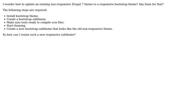 Drupal: How to change an existing theme to a responsive bootstrap theme? смотреть онлайн