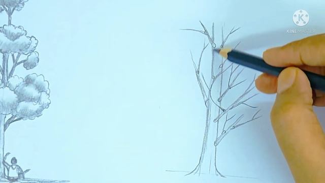 How to draw tree easy way for beginners || Pencil sketch || Trees sketches смотреть онлайн