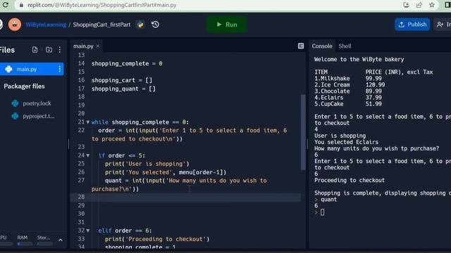Python Programming: How to add new items to the shopping cart and shopping quant lists using append смотреть онлайн
