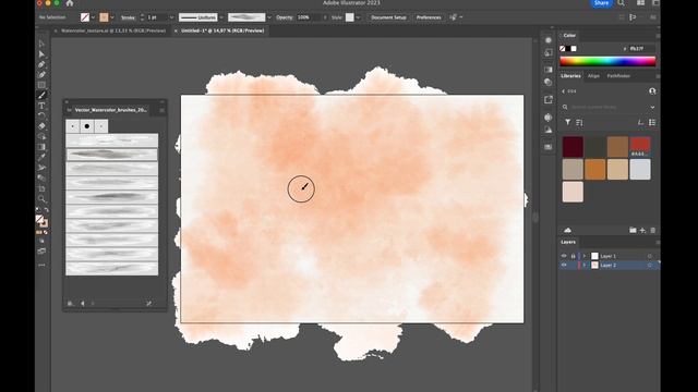 How to easily create a vector watercolor background in #adobeIllustrator. Brushes by @jentevaart смотреть онлайн