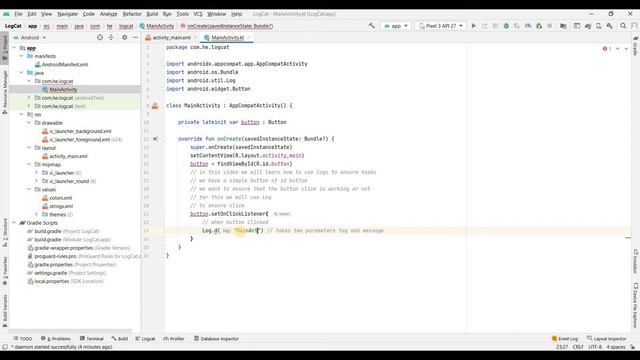 How to check Logs and Logcat in Android Studio | Kotlin | смотреть онлайн