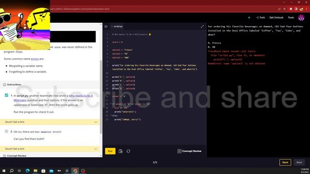 Syntax's Name Errors Python 3 Basic смотреть онлайн