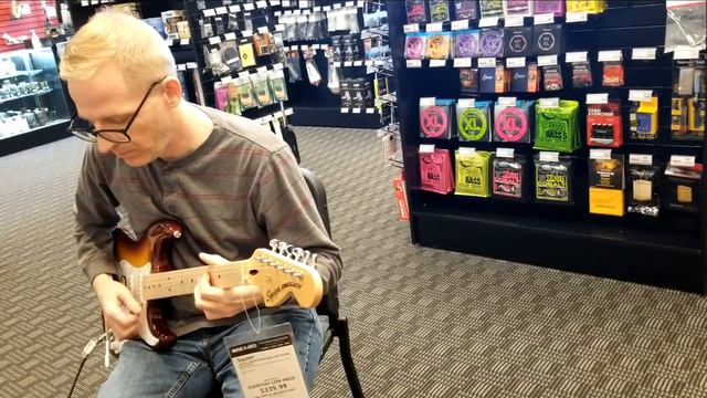 Playing a Squier Affinity Series Stratocaster FMT HSS in Sienna Sunburst смотреть онлайн