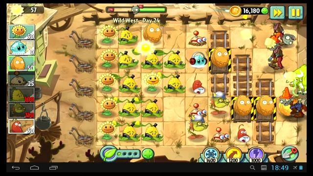 Как пройти 24 уровень в игре Растения против Зомби 2 Дикий запад смотреть онлайн