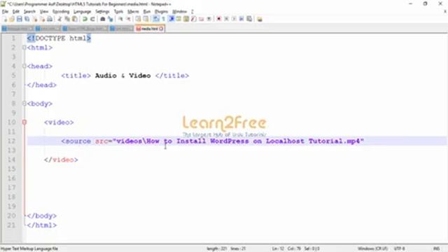HTML5 Tutorial For Beginners #12 HTML5 Media Tag смотреть онлайн