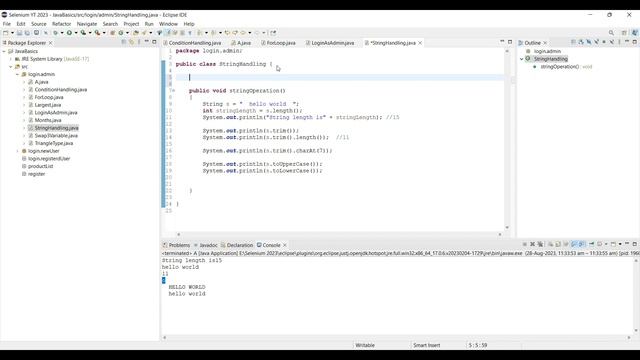 String Handling in Java | Java Tutorial for Beginners - Part 13 | String methods смотреть онлайн