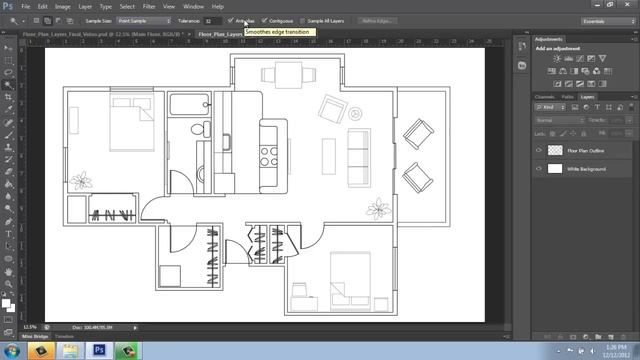 Adobe Photoshop - Rendering a Floor Plan - Part 2 - Walls and Layers - Brooke Godfrey смотреть онлайн