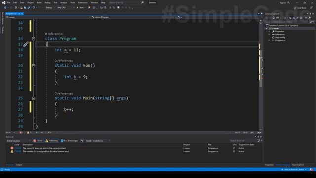 №50. C#. Область видимости смотреть онлайн