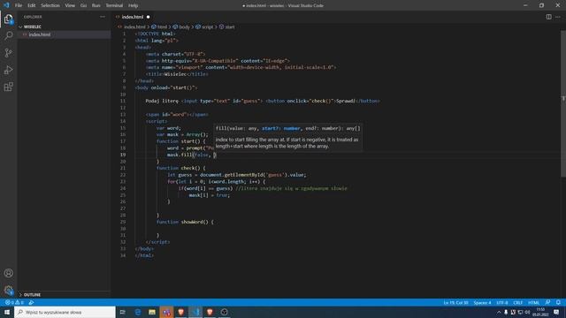 JS od zera - Odcinek 5 - Prosty wisielec смотреть онлайн