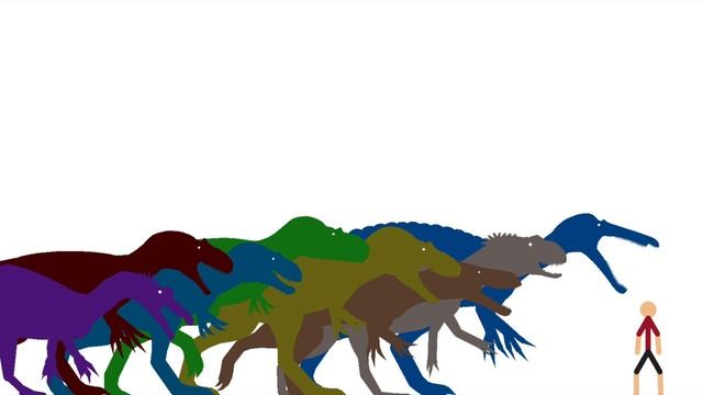 Stick nodes: Carnivorous Dinosaur size comparison смотреть онлайн