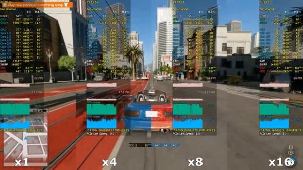 PCI Express 3.0 (PCIe 3.0) x1 vs x4 vs x8 vs x16 in 14 Games (Ultra setting) i7 4790k + GTX 1080