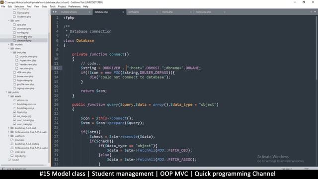 #15 Model class | Student management system in PHP | OOP MVC | Quick programming tutorial смотреть онлайн