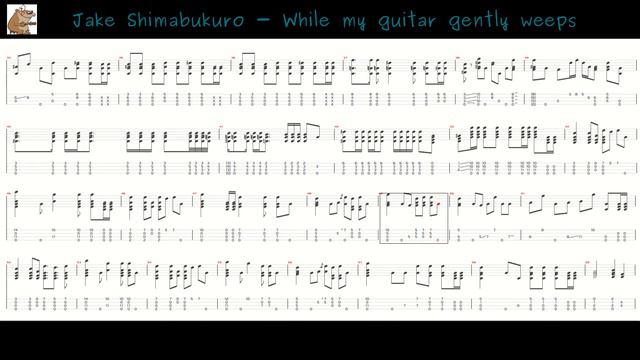 Jake Shimabukuro - While my guitar gently weeps [Ukulele Tutorial] (Tab) смотреть онлайн