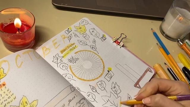 bullet journal октябрь / разворот на неделю / трекер привычек смотреть онлайн