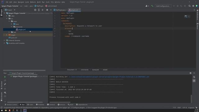 Minecraft Plugin Tutorial w/ Spigot - Commands смотреть онлайн