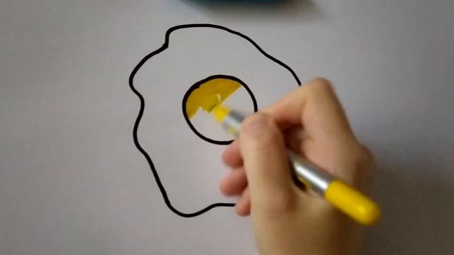 Как быстро и просто нарисовать яичницу/Как нарисовать яичницу/Рисунки малышам/Рисуем и раскрашиваем смотреть онлайн
