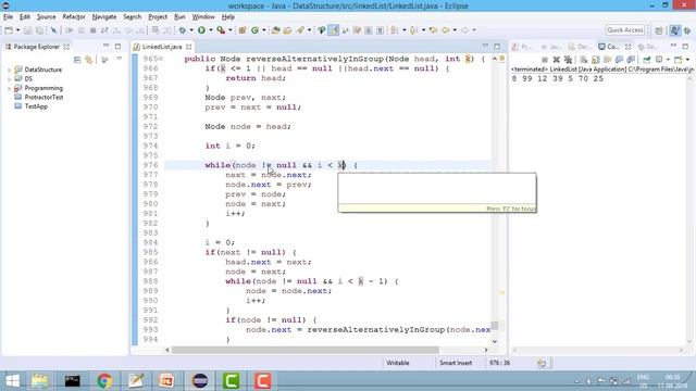 Linked List Problems in Java - 44: Reverse list alternatively in Group of K elements смотреть онлайн