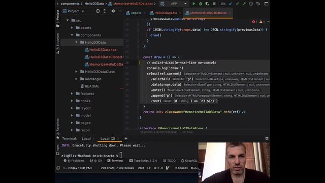 Integrating d3.js with React - performance Knick-Knacks - Memorize function with useCallback смотреть онлайн