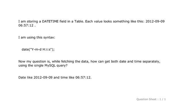 MySQL : How to part DATE and TIME from DATETIME in MySQL смотреть онлайн