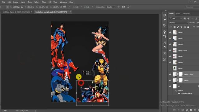 How to create simple Birthday Invitation Card (Superheroes Theme) in Photoshop CC смотреть онлайн