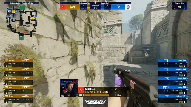 ИГРА НА ВЫЛЕТ! Полный Матч - G2 vs FAZE - 2 карта ANCIENT | IEM Katowice 2024 смотреть онлайн
