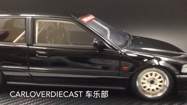 Ignition Model 1:18 Honda Civic (EF9) SiR Black Weds Wheels Resin Model (IG1290) Available Now