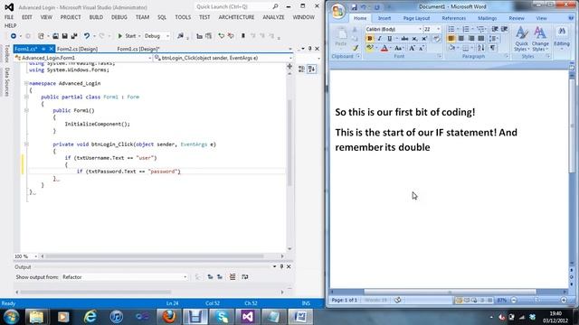 C# Visual Studio 2012 Basic login Password Protected Tutorial #7 смотреть онлайн