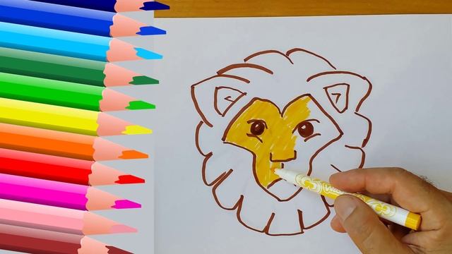 How to draw a lion, draw a portrait of a lion смотреть онлайн