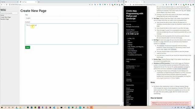 Wiki - CS50 - Project 2 - Python django смотреть онлайн