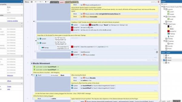 Construct 3 Demonstration : Physics blocks puzzle