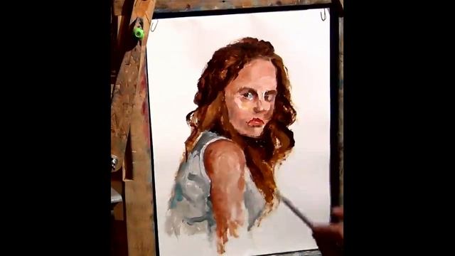 Рисование кисточкой маслом.Этюд4. смотреть онлайн
