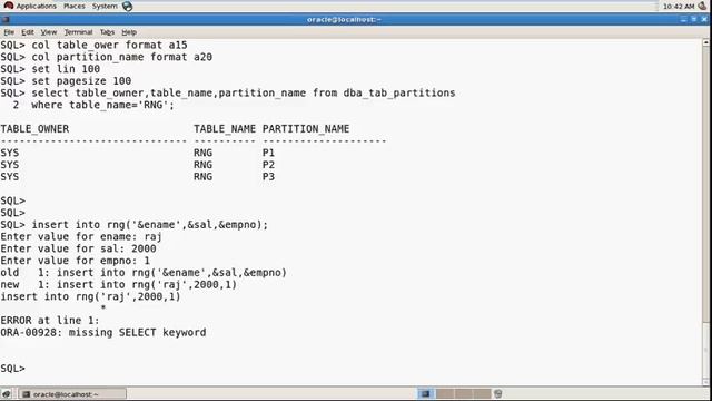 RANGE PARTITION in Oracle смотреть онлайн