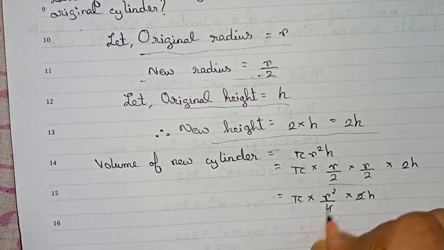 The radius of the base of a right circular cylinder is halved and the height is doubled. What is… смотреть онлайн