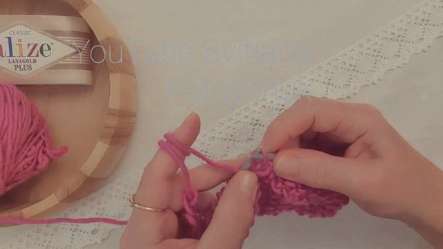 Узор Жемчужный спицами для начинающих. Путанка. Рис. Вязание спицами. Самый простой узор для шапки. смотреть онлайн