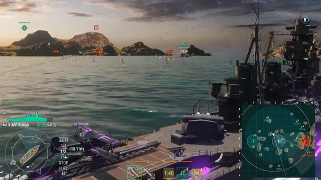 World of Warships - ARP Kongo, охота за авианосцем смотреть онлайн