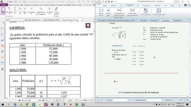 PLANTILLA PARA CALCULO DE POBLACIONES FUTURAS - METODO GEOMETRICO USANDO MATHCAD PRIME смотреть онлайн