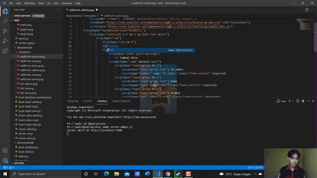 #52. Implementasi Node js, Pug js dan Bootstrap5 смотреть онлайн