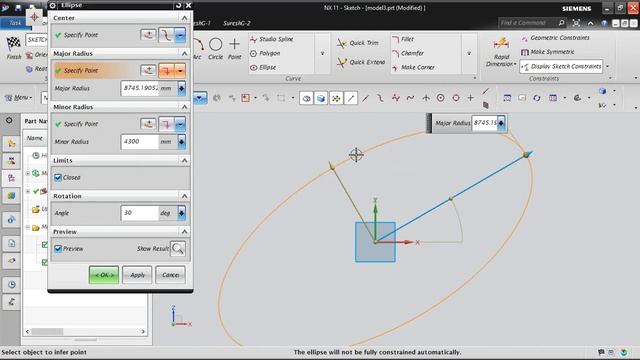NX CAD Sketch Beginners Tutorial#8 | How to constraint Ellipse | Why Ellipse need 5 Constraints смотреть онлайн
