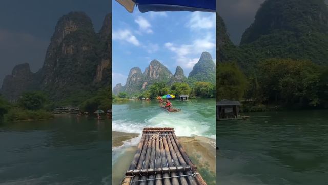 С любовью к природе...На бамбуковой лодке по реке Ли в Гуйлине смотреть онлайн