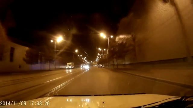 Тест камеры Sj4000 на машине ночью