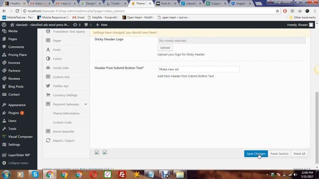 Header settings Classiads - Classified Ads WordPress Theme v4.3 смотреть онлайн