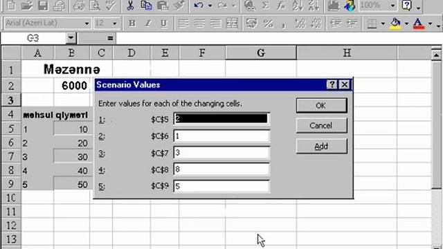 Microsoft Excel 2003 Azərbaycanca - Dərs 6.1 Ssenarilər dispeçeri смотреть онлайн