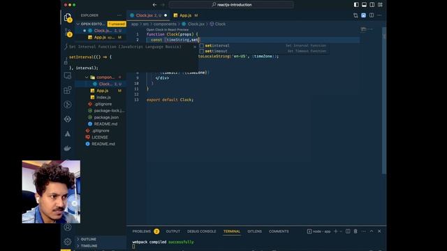 Working With React Component : Building a clock component смотреть онлайн