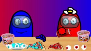 among us red food vs blue food challenge MUKBANG ANIMATION VIDEO #asmr #mukbang