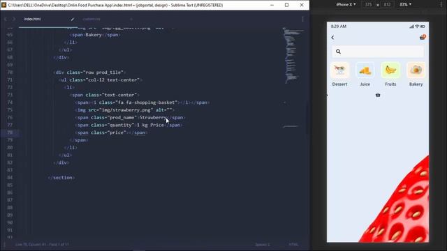 UI Design Tutorial - Online Food Purchase App UI | HTML CSS BOOTSTRAP смотреть онлайн
