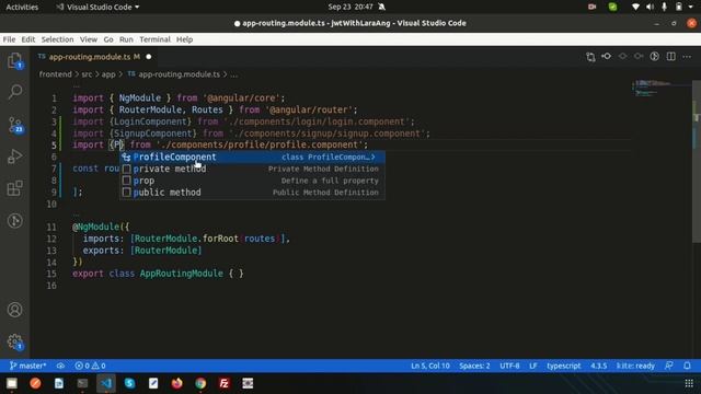 Full Stack Application with Laravel and Angular | Configure angular route and component create смотреть онлайн